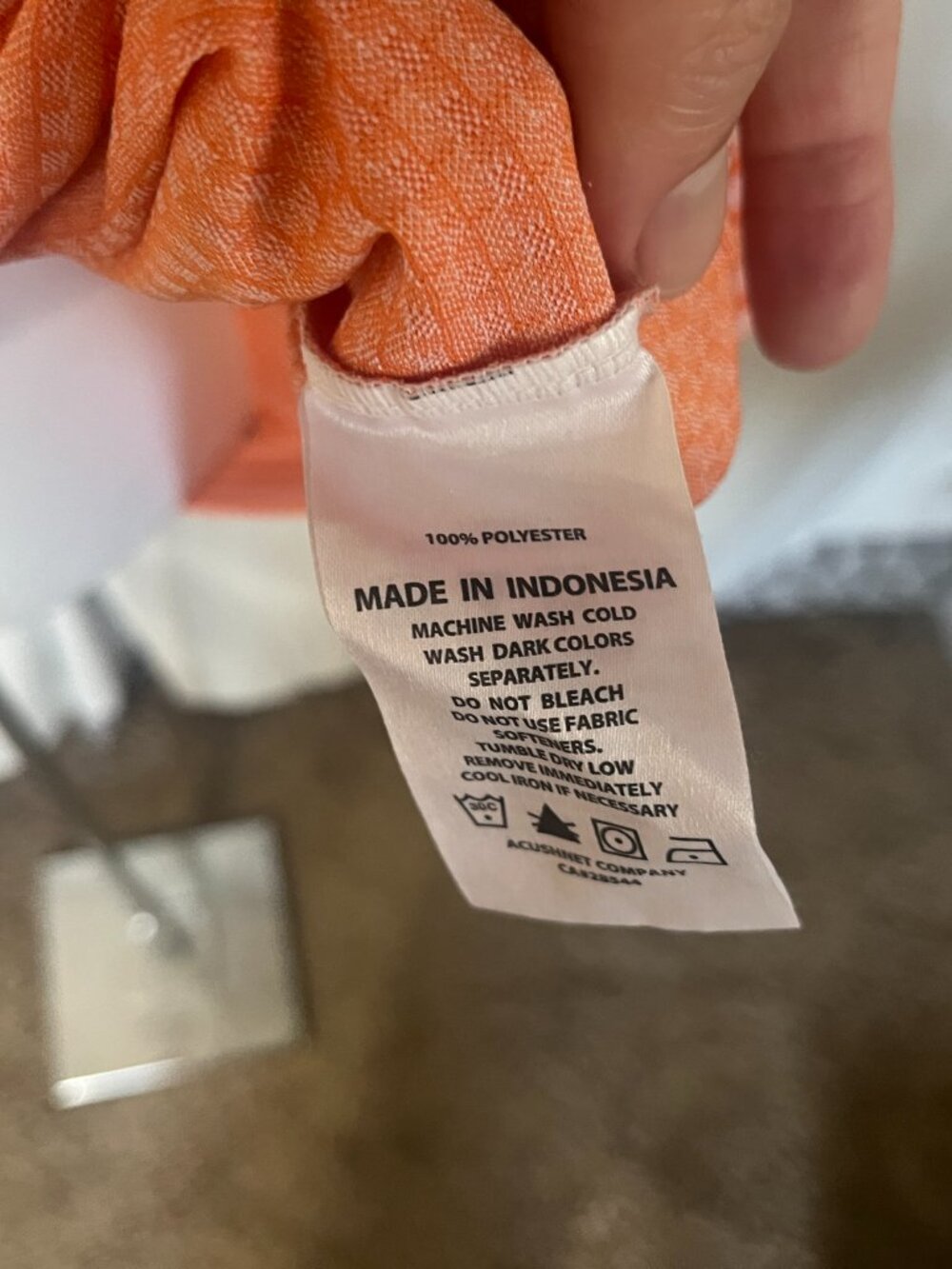 ⛳ FootJoy FJ Men’s Golf Polo Shirt Orange White Blue Short Sleeve L EUC 🧵 - Picture 6 of 7